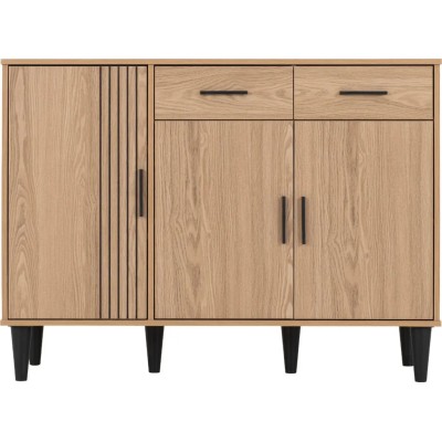 Tessa 3 Door 2 Drawer Sideboard - Natural Oak Effect