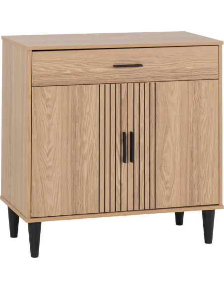Tessa 2 Door 1 Drawer Sideboard - Natural Oak Effect