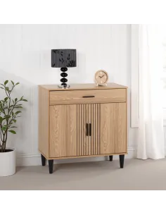 Tessa 2 Door 1 Drawer Sideboard - Natural Oak Effect