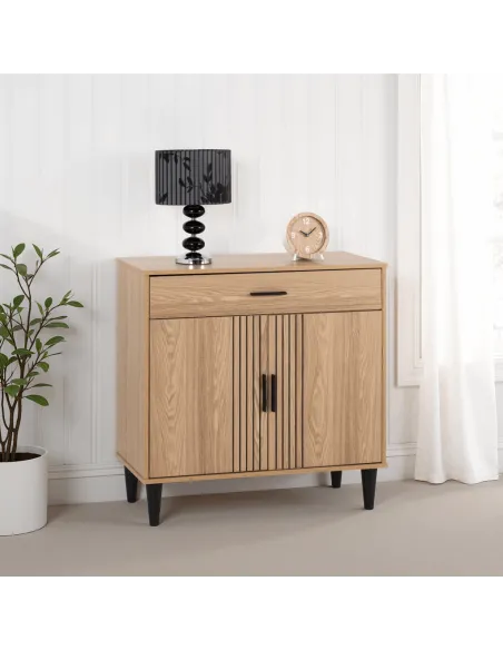 Tessa 2 Door 1 Drawer Sideboard - Natural Oak Effect