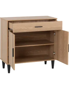 Tessa 2 Door 1 Drawer Sideboard - Natural Oak Effect 2