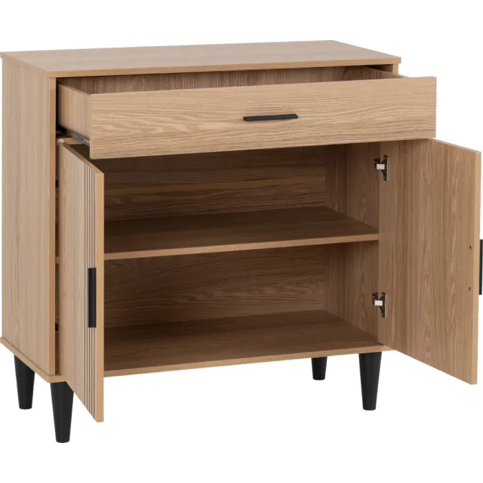 Tessa 2 Door 1 Drawer Sideboard - Natural Oak Effect