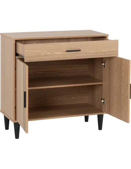 Tessa 2 Door 1 Drawer Sideboard - Natural Oak Effect