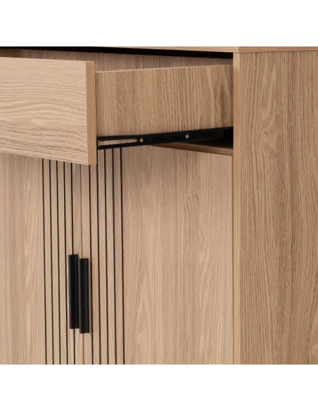 Tessa 2 Door 1 Drawer Sideboard - Natural Oak Effect