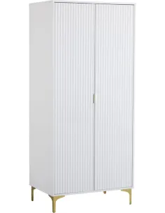 Miami 2 Door Wardrobe - White/Gold 2