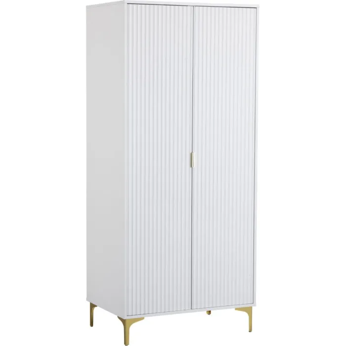 Miami 2 Door Wardrobe - White/Gold