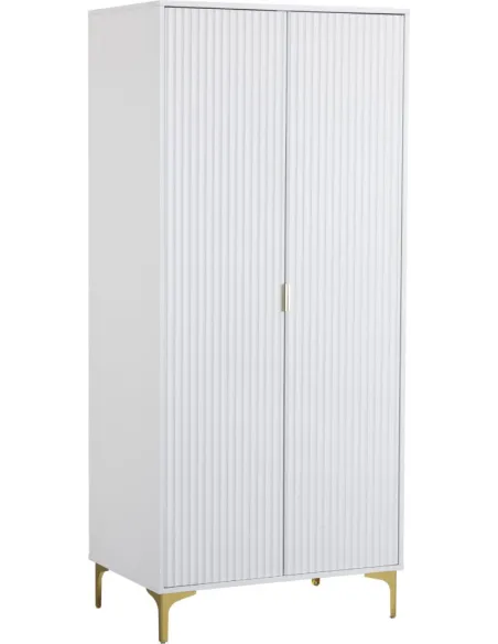 Miami 2 Door Wardrobe - White/Gold