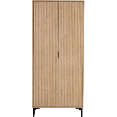 Miami 2 Door Wardrobe - Oak Effect/Black