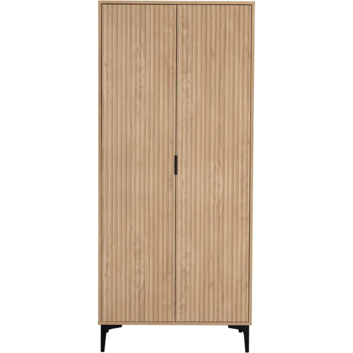 Miami 2 Door Wardrobe - Oak Effect/Black