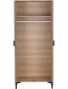 Miami 2 Door Wardrobe - Oak Effect/Black 2