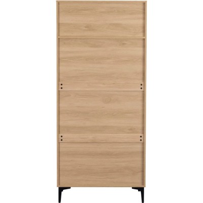 Miami 2 Door Wardrobe - Oak Effect/Black
