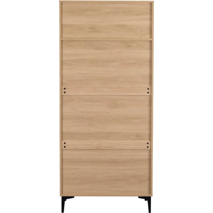 Miami 2 Door Wardrobe - Oak Effect/Black
