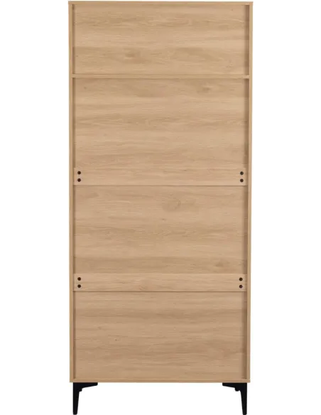Miami 2 Door Wardrobe - Oak Effect/Black