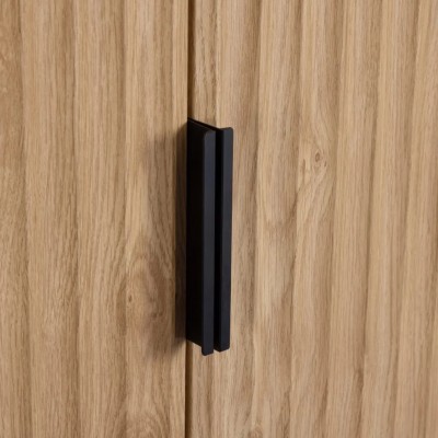 Miami 2 Door Wardrobe - Oak Effect/Black