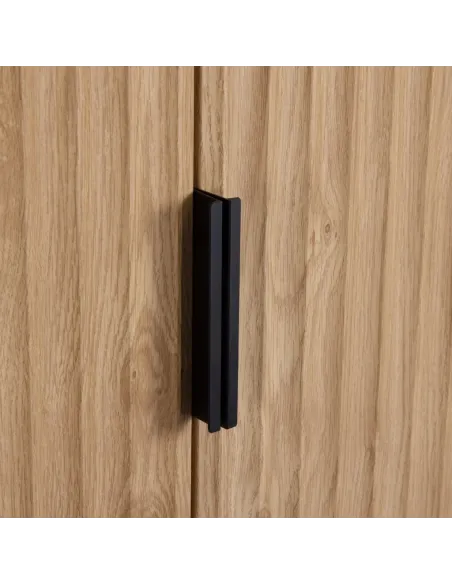 Miami 2 Door Wardrobe - Oak Effect/Black
