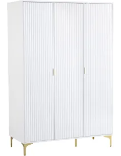 Miami 3 Door Wardrobe - White/Gold 2