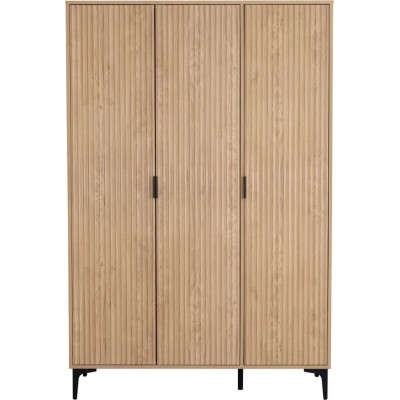 Miami 3 Door Wardrobe - Oak Effect/Black