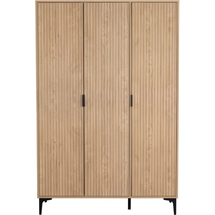 Miami 3 Door Wardrobe - Oak Effect/Black