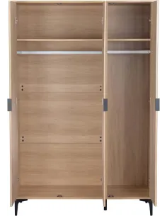 Miami 3 Door Wardrobe - Oak Effect/Black 2