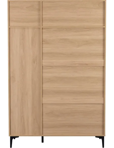 Miami 3 Door Wardrobe - Oak Effect/Black