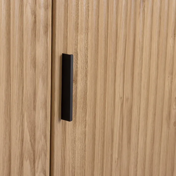 Miami 3 Door Wardrobe - Oak Effect/Black