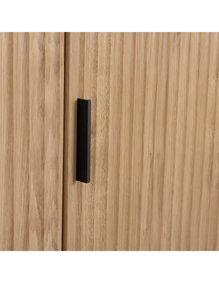 Miami 3 Door Wardrobe - Oak Effect/Black