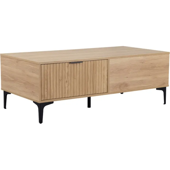 Miami 2 Drawer Coffee Table - Oak Effect/Black