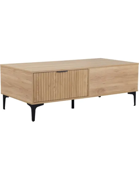 Miami 2 Drawer Coffee Table - Oak Effect/Black