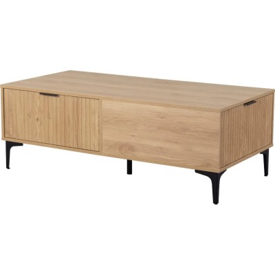 Miami 2 Drawer Coffee Table - Oak Effect/Black