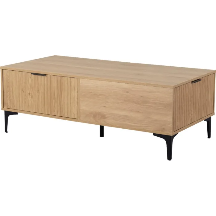 Miami 2 Drawer Coffee Table - Oak Effect/Black