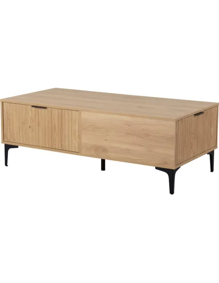 Miami 2 Drawer Coffee Table - Oak Effect/Black