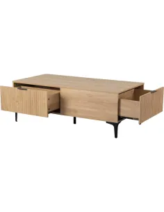 Miami 2 Drawer Coffee Table - Oak Effect/Black 2