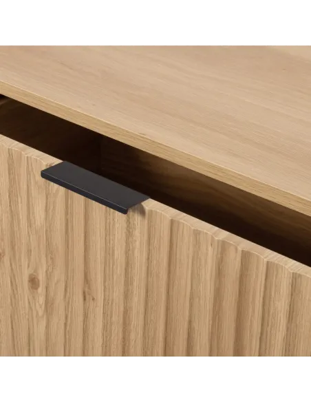 Miami 2 Drawer Coffee Table - Oak Effect/Black
