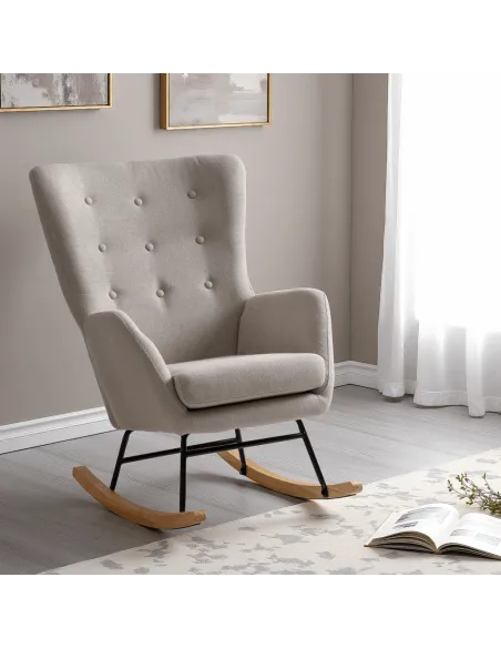 Hayden Rocking Chair - Beige Fabric