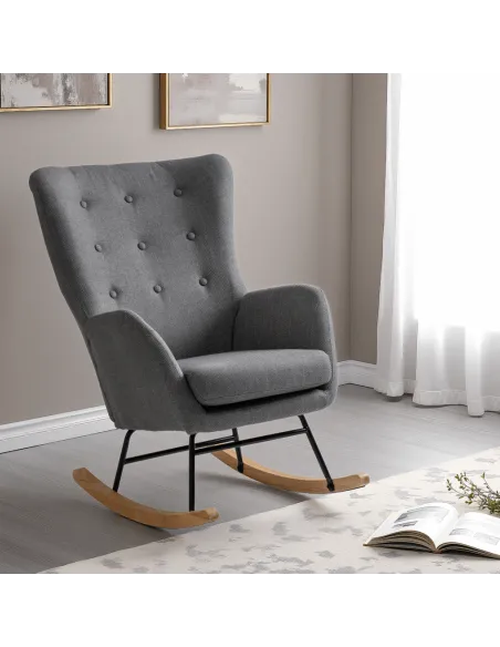 Hayden Rocking Chair - Dark Grey Fabric