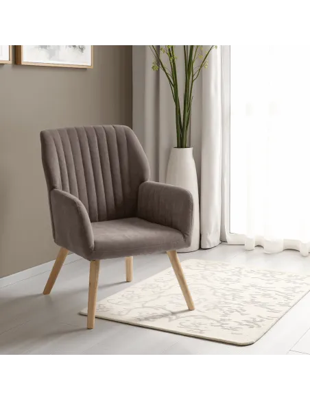 Jordan Occasional Chair - Brown Velvet Fabric