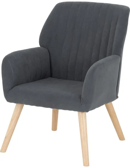Jordan Occasional Chair - Dark Grey Velvet Fabric
