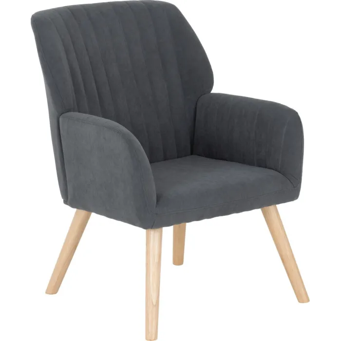 Jordan Occasional Chair - Dark Grey Velvet Fabric
