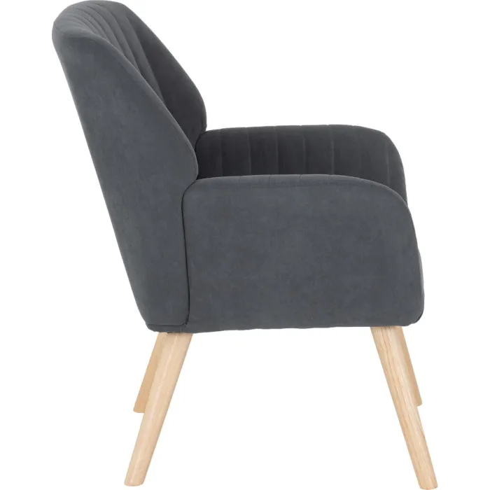 Jordan Occasional Chair - Dark Grey Velvet Fabric