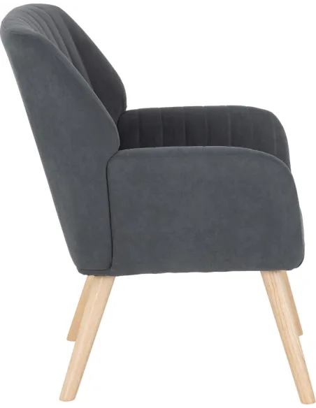 Jordan Occasional Chair - Dark Grey Velvet Fabric