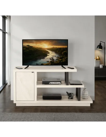 Turin TV Stand - Light Oak Effect/Black