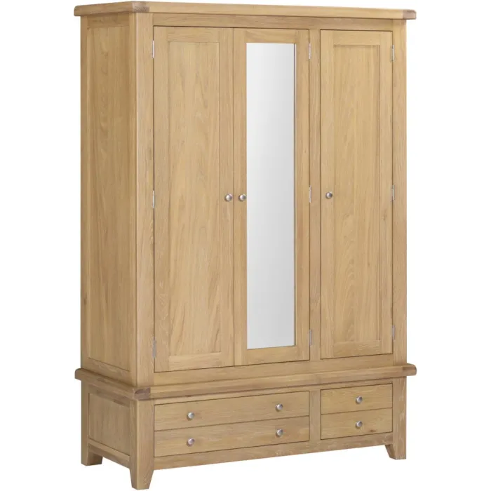Windsor 3 Door 2 Drawer Wardrobe - Natural Oak