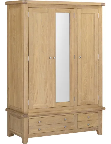 Windsor 3 Door 2 Drawer Wardrobe - Natural Oak