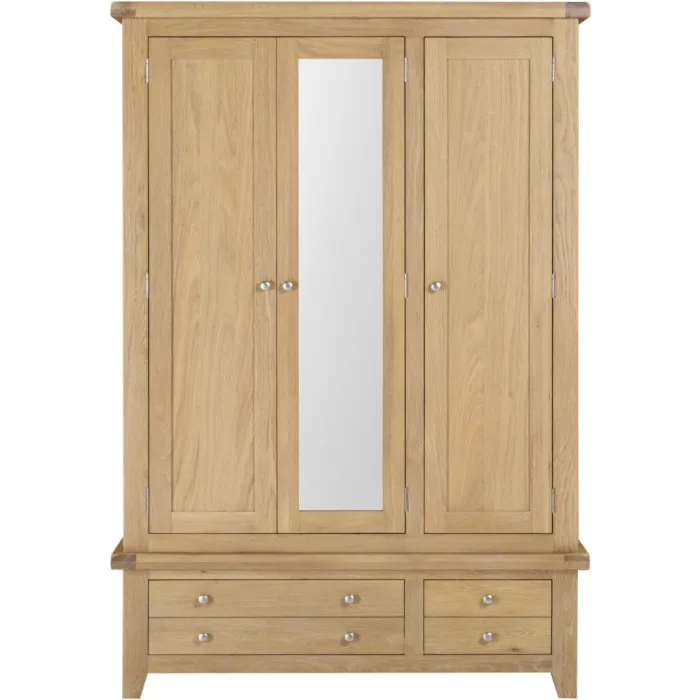 Windsor 3 Door 2 Drawer Wardrobe - Natural Oak