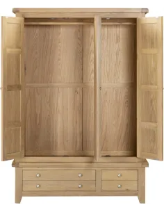 Windsor 3 Door 2 Drawer Wardrobe - Natural Oak 2