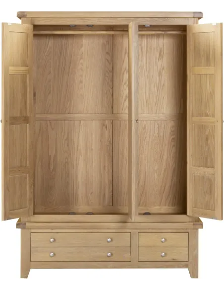 Windsor 3 Door 2 Drawer Wardrobe - Natural Oak