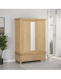Windsor 3 Door 2 Drawer Wardrobe - Natural Oak