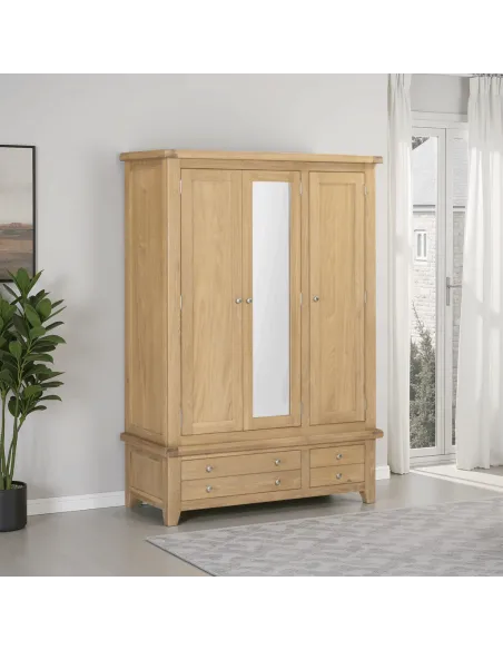 Windsor 3 Door 2 Drawer Wardrobe - Natural Oak