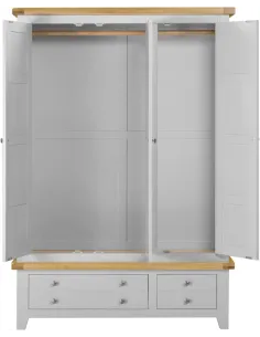 Windsor 3 Door 2 Drawer Wardrobe - Pebble Grey/Oak 2