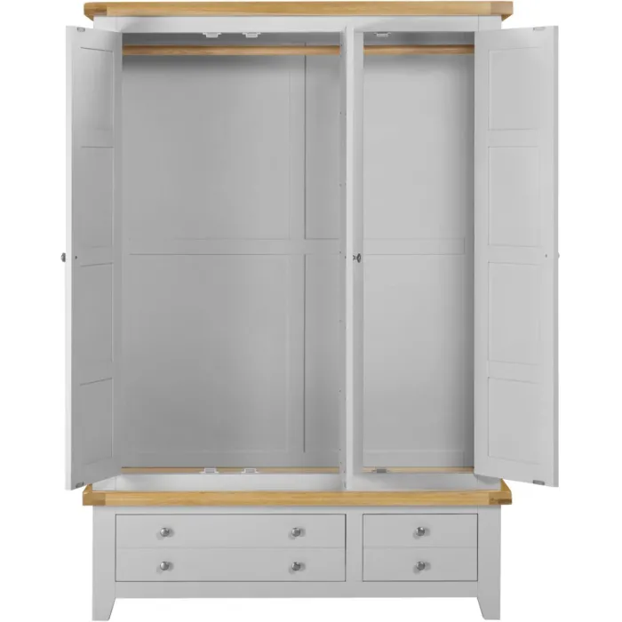 Windsor 3 Door 2 Drawer Wardrobe - Pebble Grey/Oak